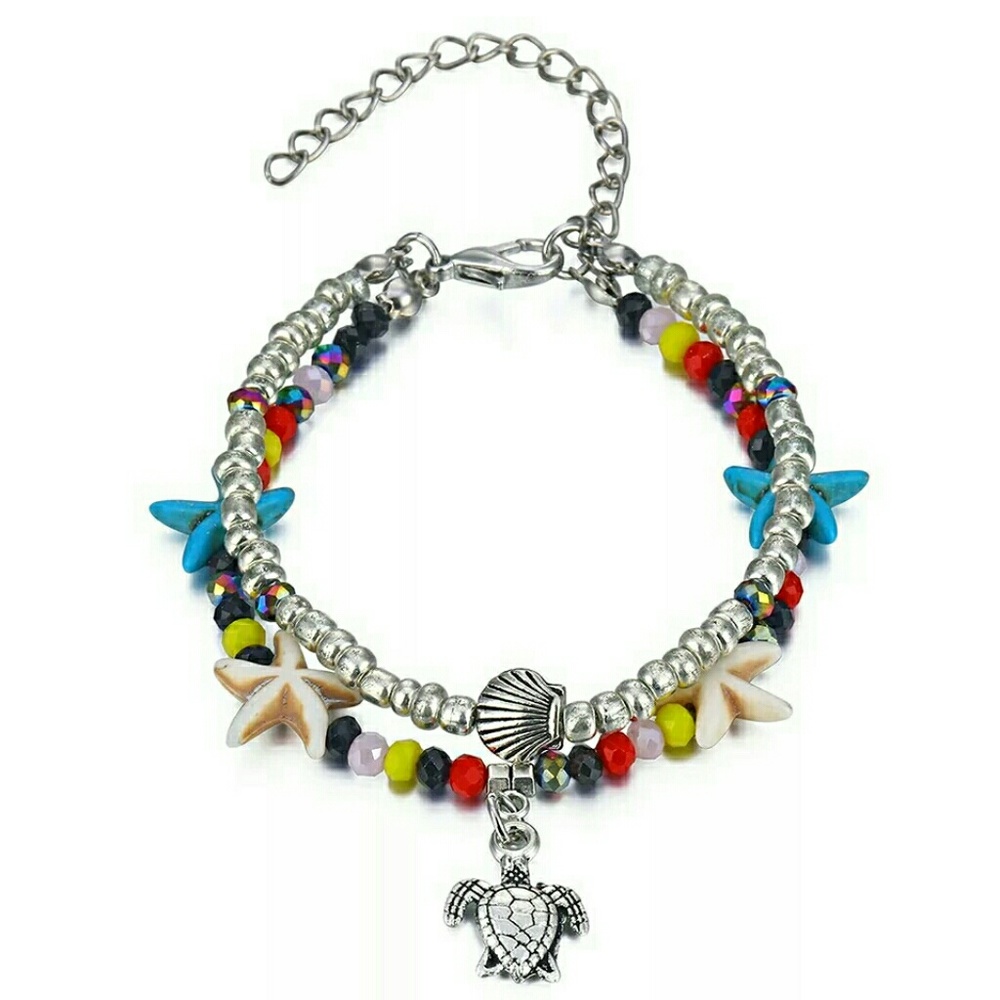 LAST 1! Double Beaded Charm Ankle Bracelet/Anklet - Picture 4 of 4